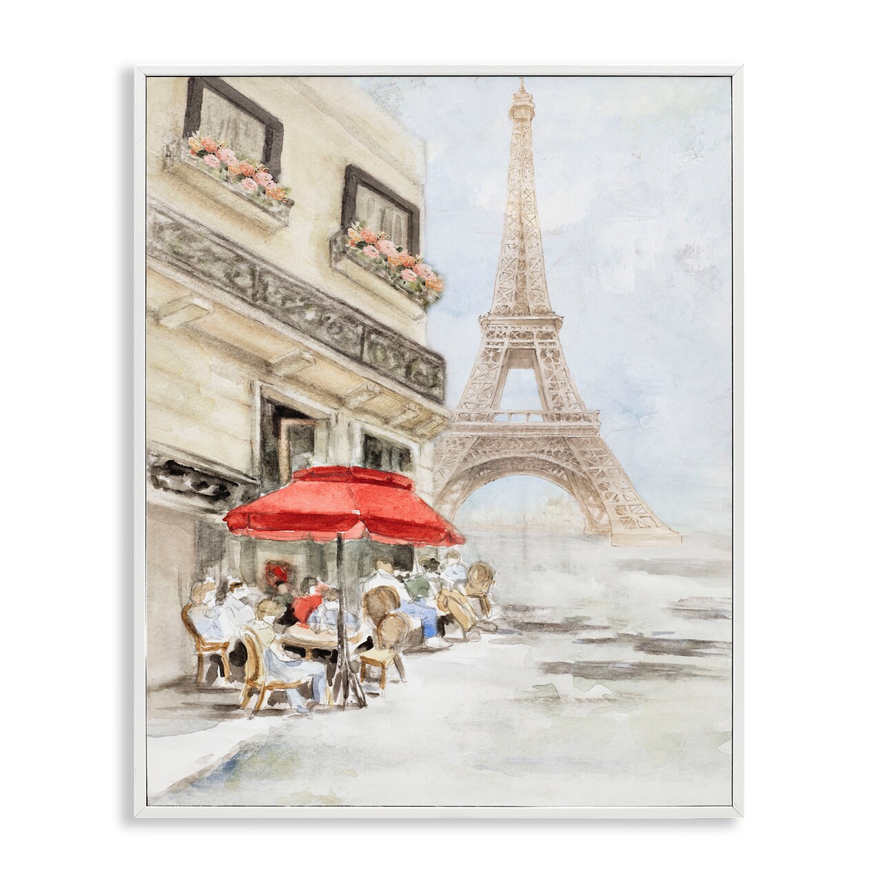 Stupell Industries Sunday Lunch Eiffel Tower Framed Giclee Wall Art Design by Lanie Loreth